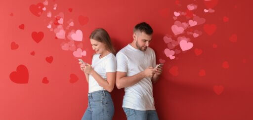Paar beim Online-Dating